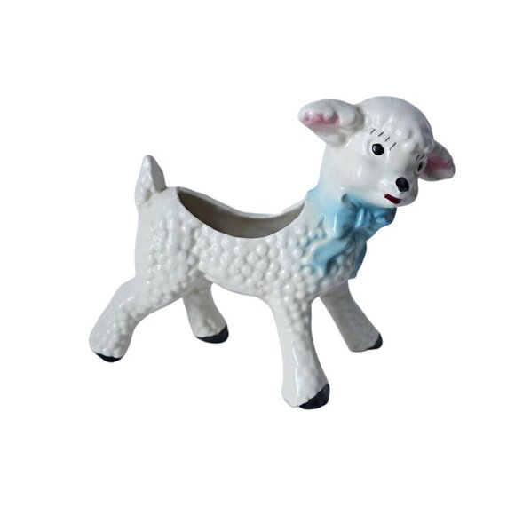 Vintage Pottery Lamb Planter Baby Lamb 1950s - Picture 6 of 8